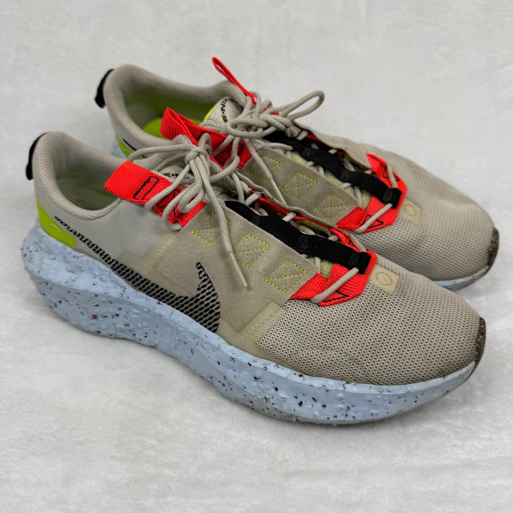 Nike Crater Remixa Light Bone Black Volt Sport Red Running Shoes Sz 11